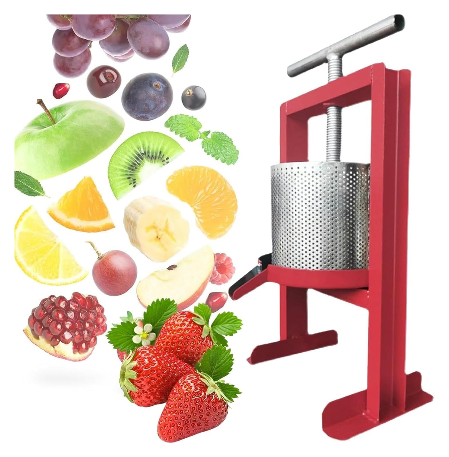 DXYOYONGMZ Fruit Wine Manual Press, Manual Press, Stainless Steel Barrel Fruit Wine Press, Labor-Saving Rod Design, Manual Press for Cheese