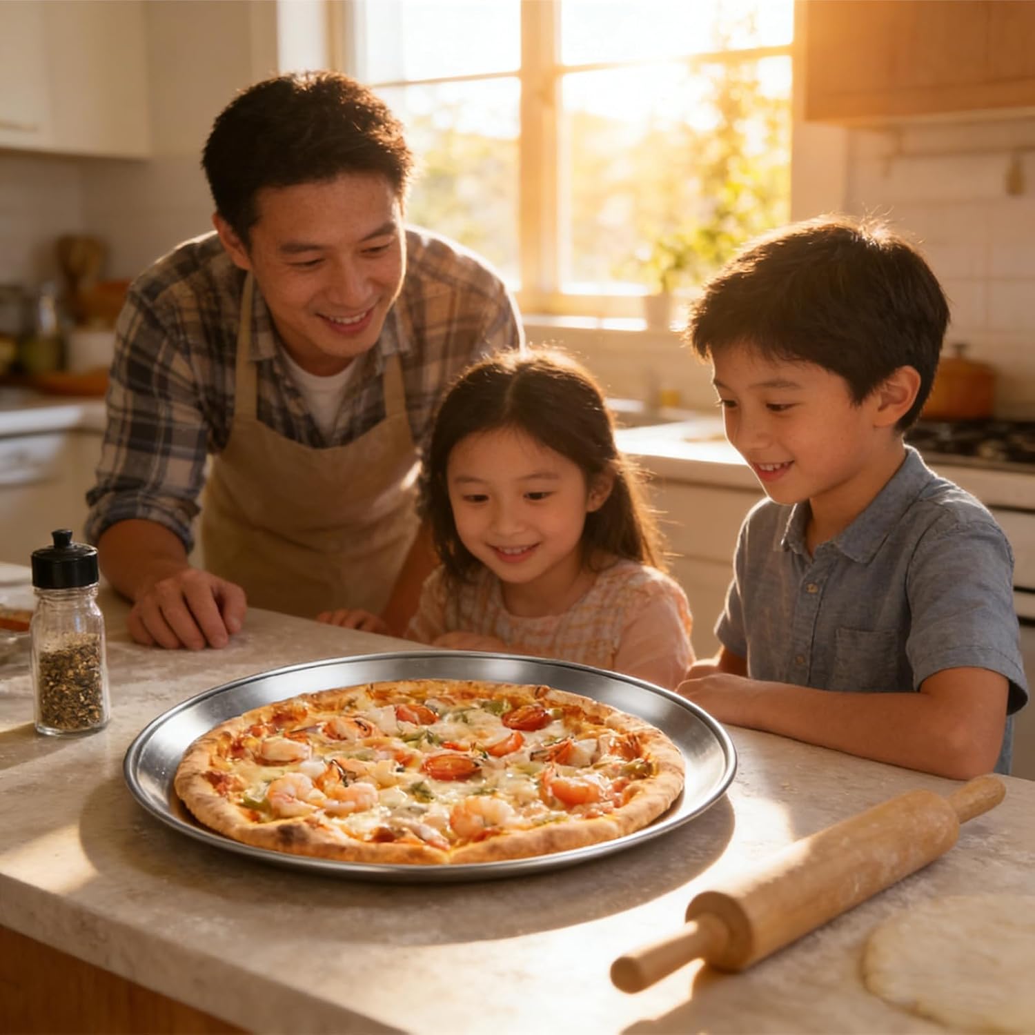 12 Inch Pizza Pan for Oven - Non-Stick Stainless Steel Pizza Tray, Dishwasher Safe & Easy Clean, Durable Pizza Pan for Home Use - Image 8