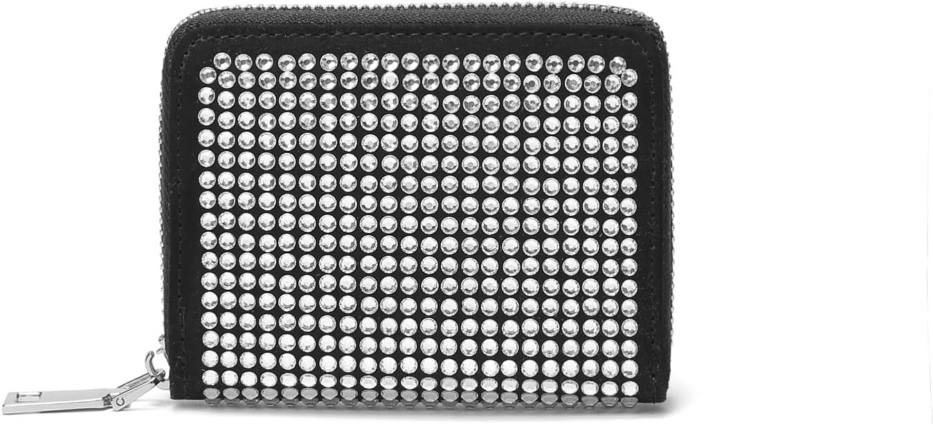 Rhinestone Fashion Card Wallet, Zip Around Wallet - Image 4