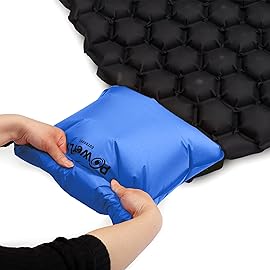 POWERLIX Double Inflatable Sleeping Pad - Camping Mattress for Backpacking, Hiking Traveling, Compact Camping Sleeping Mat for 2 Person, Portable Ultralight Camping Pad Air Mattress Blue