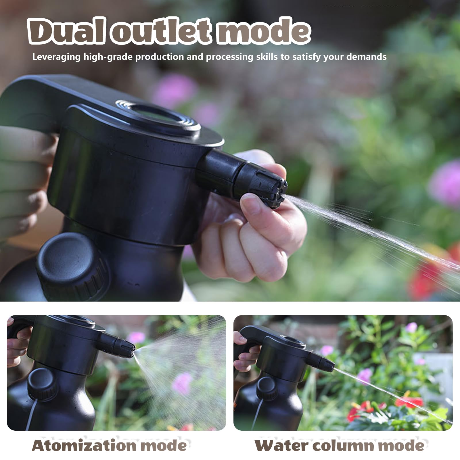 Spruzzatore elettrico Ricaricabile 2L: Spruzzatore A Pressione, Spruzzatori Da Giardino Elettrico con Ugello Regolabile E Tappo Dosatore per Piante, Pulizia, Auto