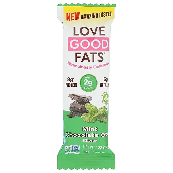 LOVE GOOD FATS Mint Chocolate Chip Snack Bar, 1.38 Ounce 8