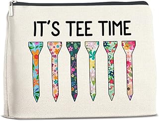 Golf Makeup Bag Gifts for Women Golfer Golf Lovers It's Tee Time Floral Cosmetic Bag Zipper Pouch