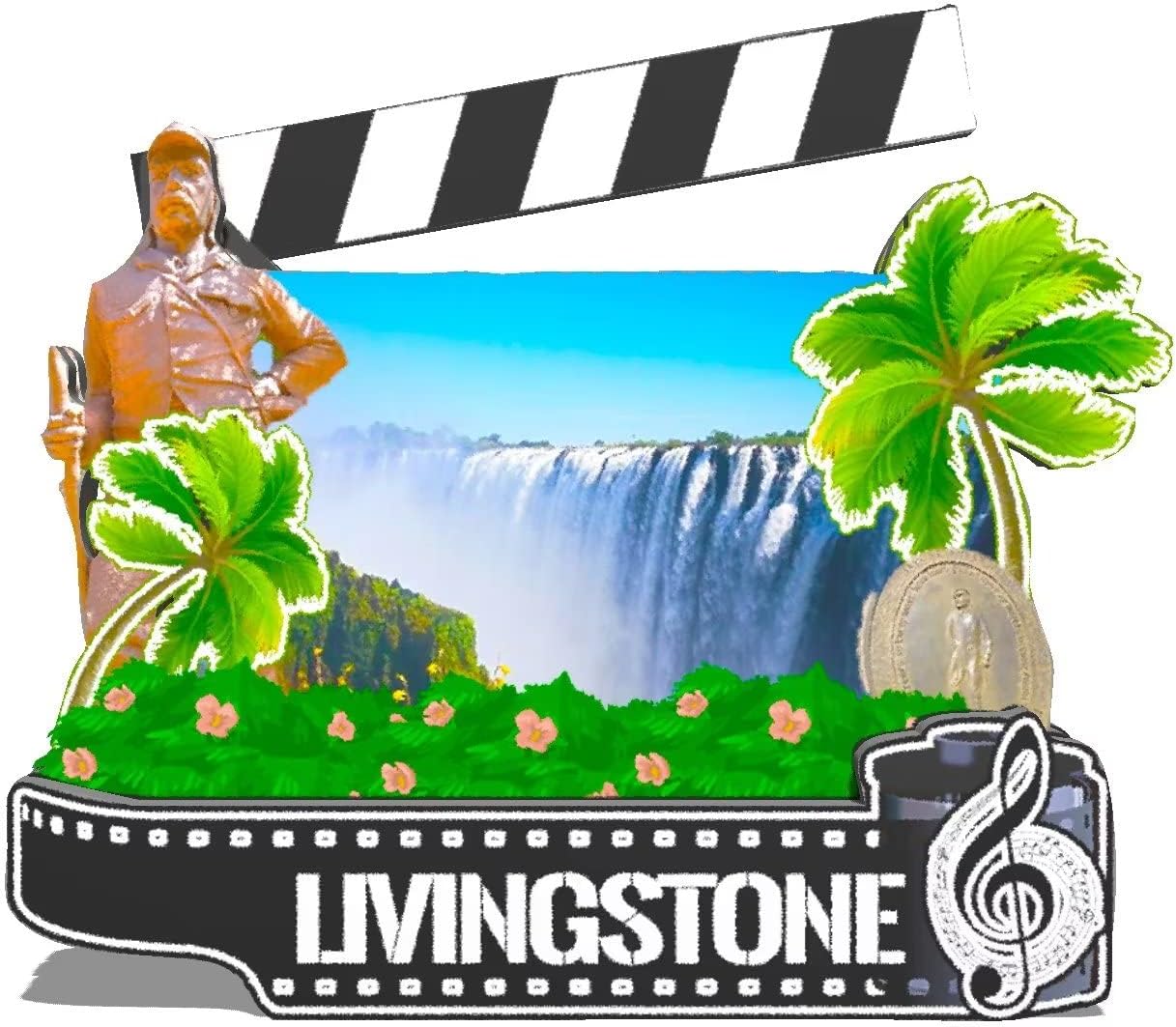 Zambia Livingstone Magnet Fridge Magnet Wooden 3D Landmarks Travel Collectible Souvenirs Decoration Handmade -714