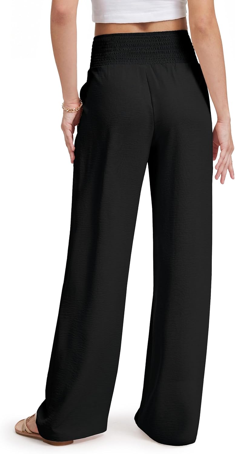 Tall Women's 32"/34"/36" Inseam Palazzo Pants High Waisted Casual Wide Leg Summer Beach Lounge Trousers