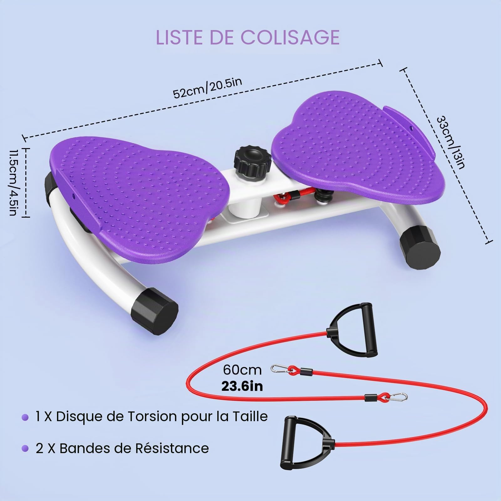 Torsion Disque de Taille, Twist Waist Disc Board avec cordon de serrage, équipement de fitness pour la maison,Appareil de torsion de la taille avec résistance réglable et fonction de massage