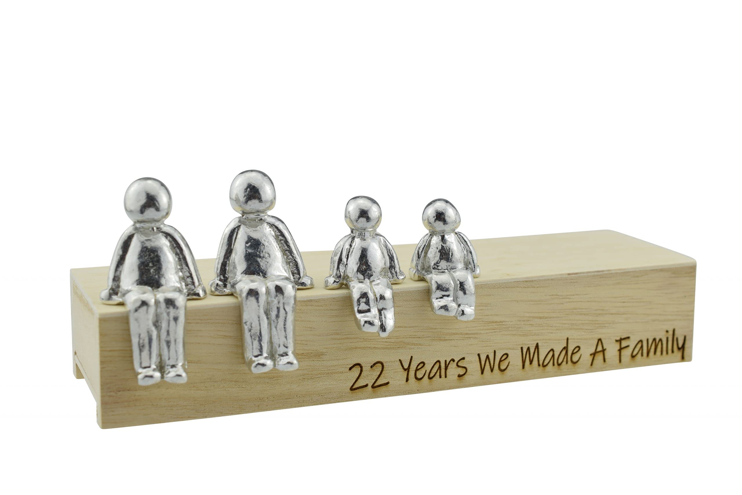 Pomysł na 22. rocznicę - 22 lata 'We Made A Family' metalowa ozdoba - wybierz kombinację rodzinną (2 dzieci)