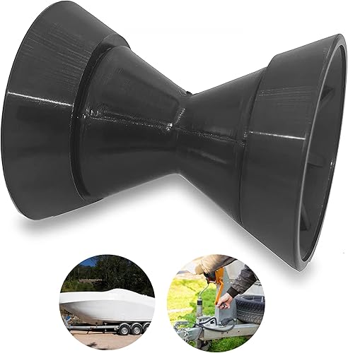 Rodillo para remolque de barco, rodillo de parada de arco de 4 pulgadas, rueda de carrete de yates sin marcas ni daños al barco, color negro