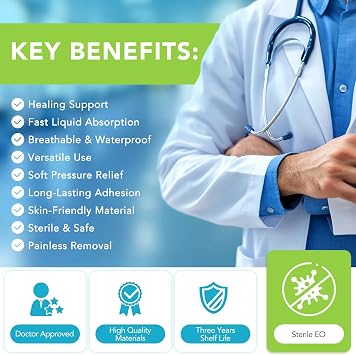 Silicone Border Silver Foam Dressing (4x4) - 10 Pack | Antimicrobial Wound Care with Ag+ Technology | Absorbent, Water-Resistant & Skin | OTC Medical Foam Dressing (2)