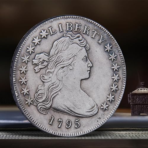 Miniatura 2 de Moneda de dólar de la libertad 1795 1796 1797 1798 - Moneda antigua chapada en plata, réplica coleccionable para coleccionistas de monedas,