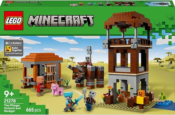 LEGO Minecraft Marauder Outpost and Marauder 21278 - Creative Toy Making Set for Kids 9 Years Old and Over Who Love Video Games, Birthday Gift (665 Pieces)