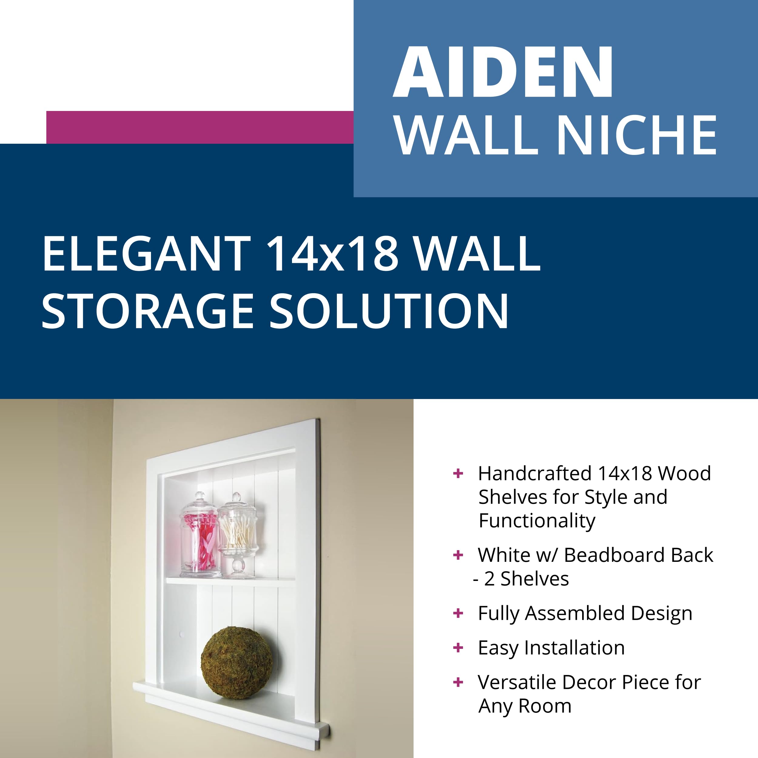 Amazon.com: Fox Hollow Furnishings 14x18 Aiden Recessed Wall Niche