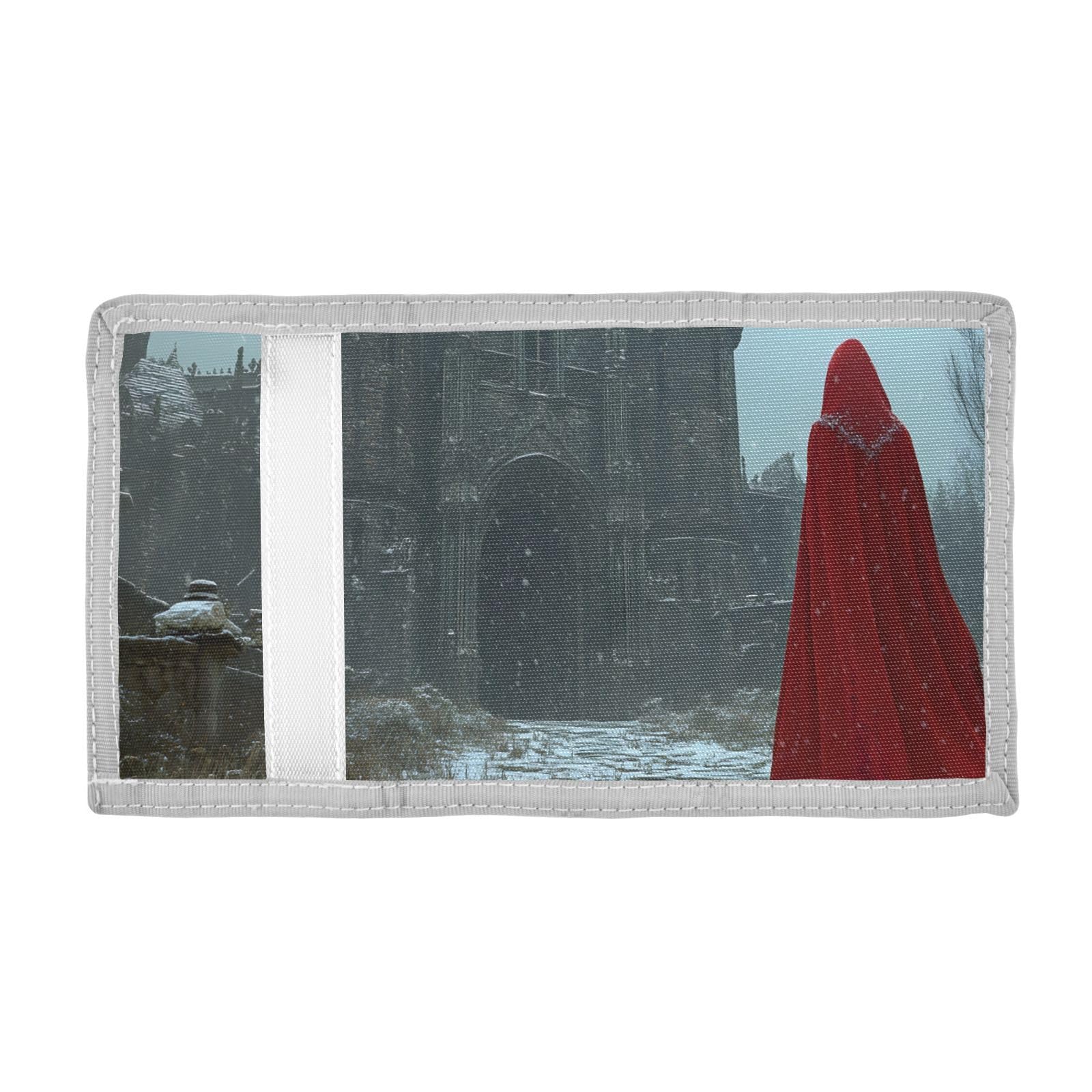 FOLIOSA Kids Wallet for Boys Girls Gothic Castle Print Youth Wallet with Zipper Pocket Card Holders, Novelty Wallet 4.9×2.9 in