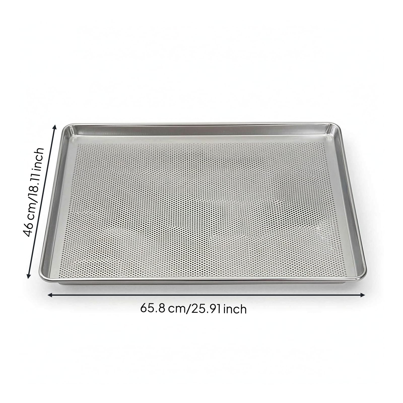 Plaque à Pâtisserie Perforée Rectangulaire Plaque Cuisson Perforée Non Revêtue Ustensile pour Pâtissiers, 65,8 X 46 X 2,9 Cm