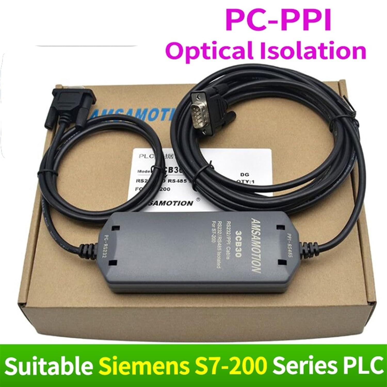 PC-PPI Suitable S7-200 Programming Cable Serials Cable RS232 to RS485 Conversion Cable PC/PPI Download Cale PCPPI(Economic Type,2M)