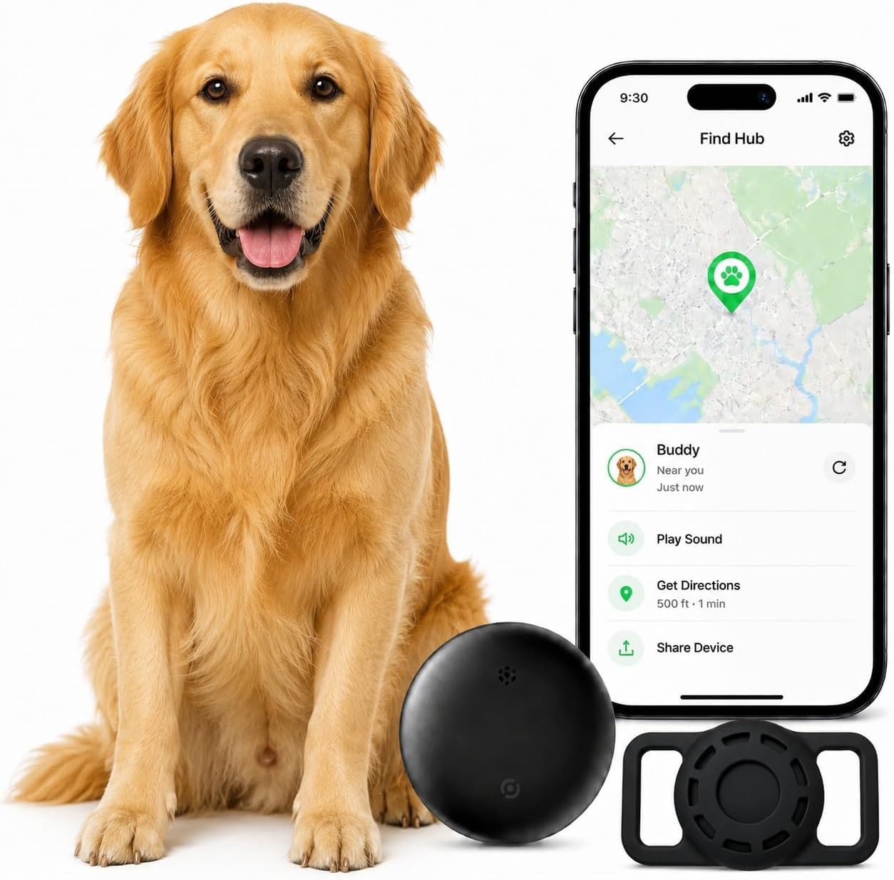 GPS Collar for Dogs,Pet Tracker (Android Only) Smart tag,Waterproof Compatible with Google Find My,No Monthly Fee,Advanced Tracking Solution Smart Collar for Pet Safety Ideal Small Large Dogs