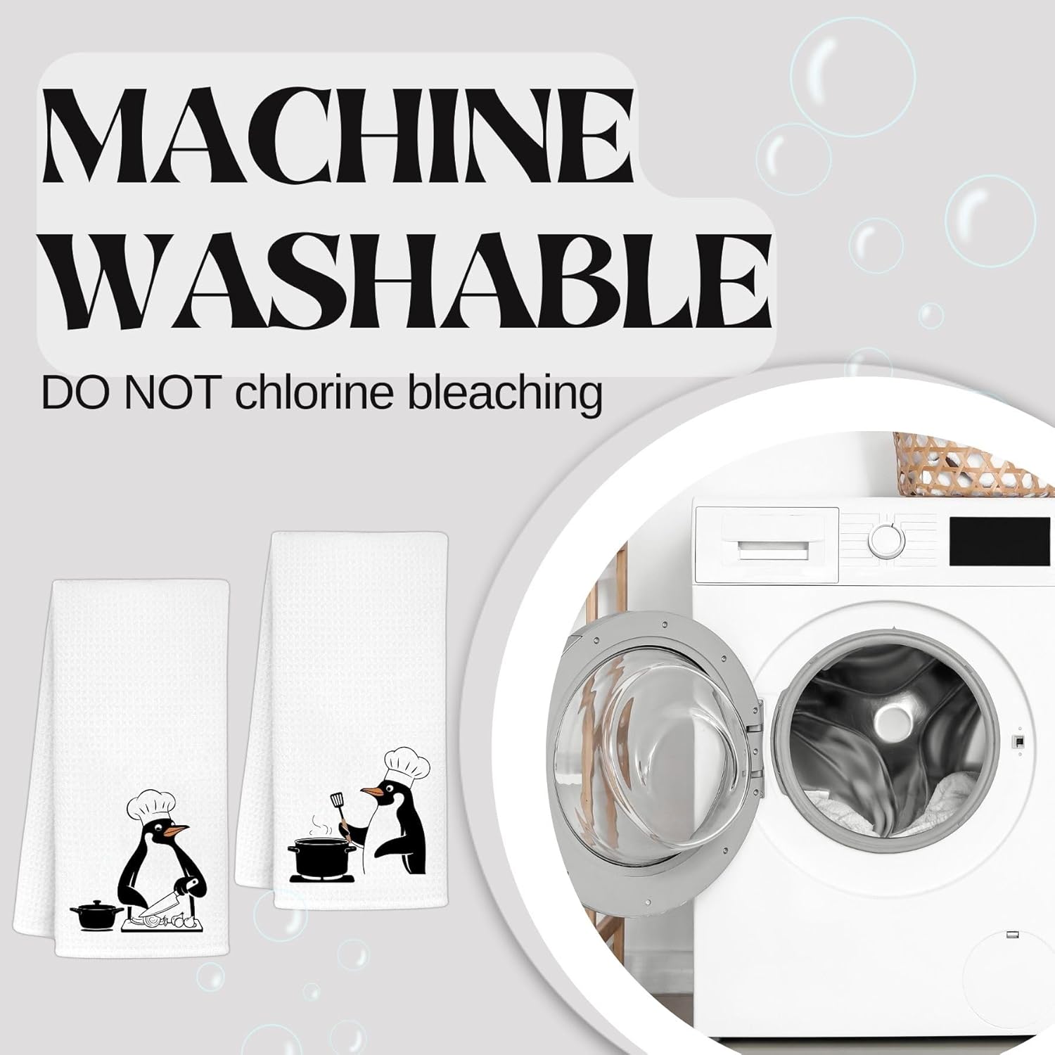 InnoBeta Penguin Gifts for Women, Hand Towel Gifts for Penguin Lovers, Kitchen Towel Set, 16x24 in Microfiber Dish Tea Towel, Hand Towel Gifts, 2 Pack - Image 7