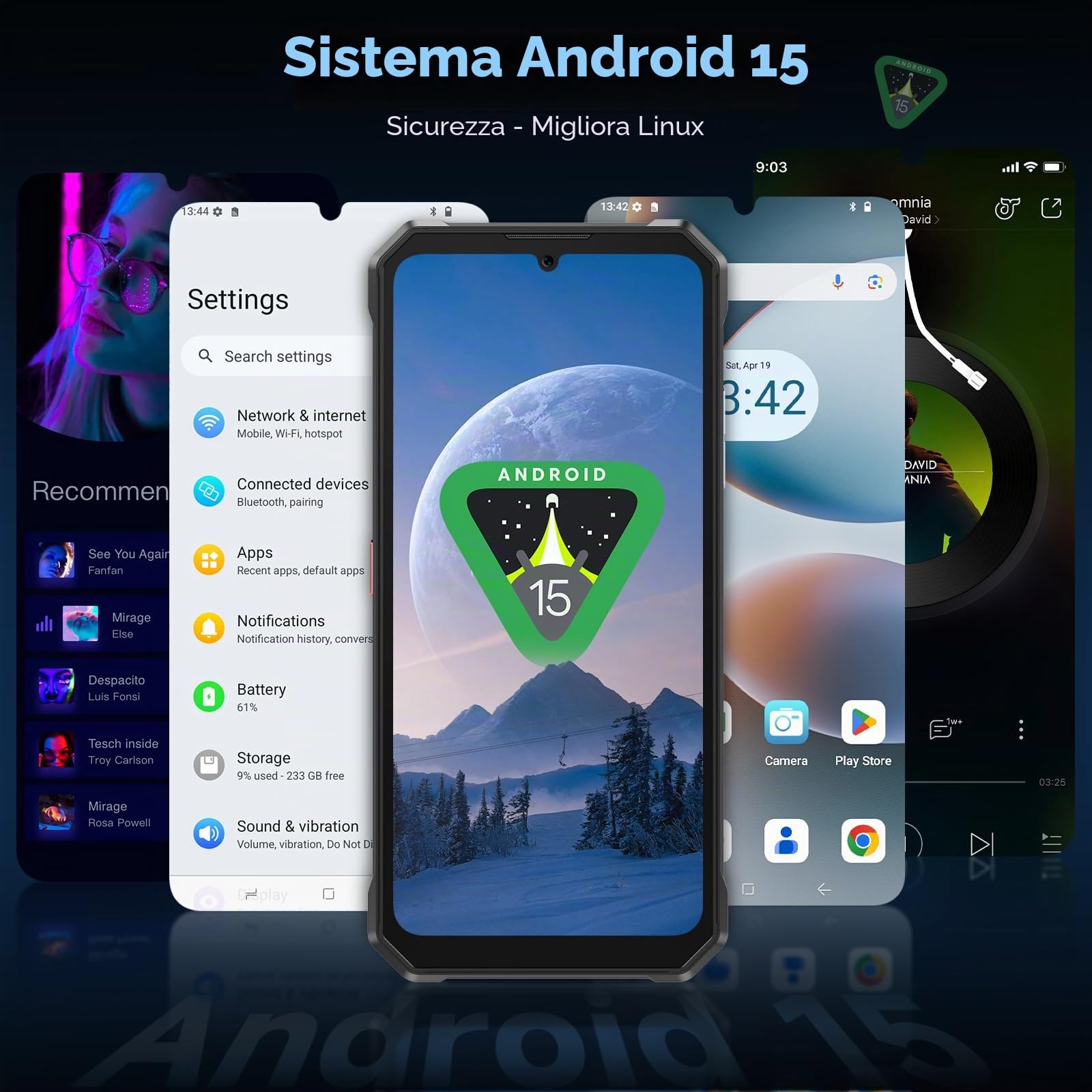 FOSSiBOT F106S -24GB+256GB/2TB Telefono Cellulare Android 15, Doppio schermo, 6,745'' FHD Rugged smartphone, Batteria 10600 mAh/18W, 50MP AI Fotocamera, 4G Dual SIM/IP68/IP69K/NFC