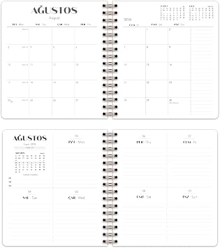 Matt Notebook 2026-2027 Akademik Kare Ajanda Spiralli - 17 Aylık Ekose