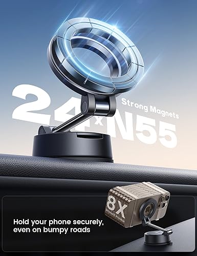 Miniatura 5 de Lamicall Soporte para automóvil Magsafe [70 libras de succión más fuerte y ultra imanes] Soportes de teléfono para tu automóvil, soporte de teléfono