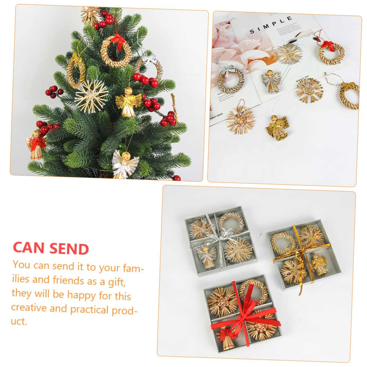 OUNONA 12sätze Teiliges Weihnachtsdeko Aus Festliche Für Weihnachtsbaum Edle Weihnachts-Pendants Für Stimmungsvolle Raumgestaltung