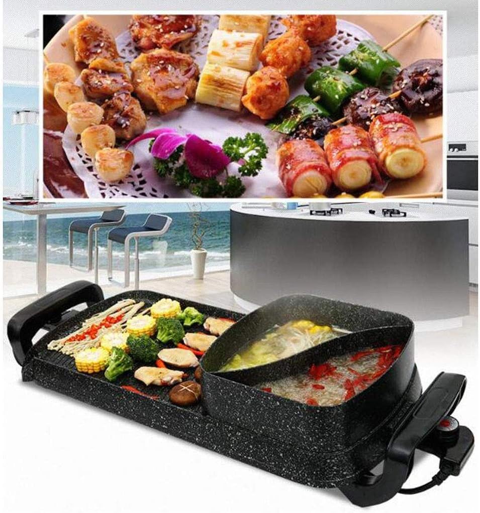 Hot Pot with BBQ, Electric Barbecue Grill Super Large Household Baking Tin Skillet, Suitable for 5-6 Person Family Gatherings