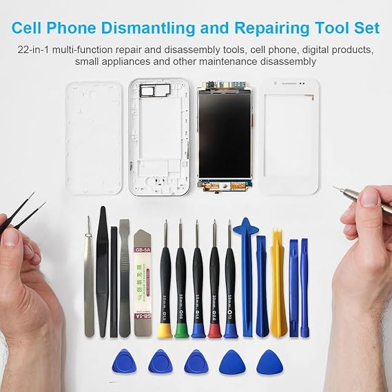 22-in-1 Professional Mobile Phone & Electronics Repair Tool Kit – Precision Pentalobe Screwdrivers, Spudgers, Pry Tools & Suction for iPhone, iPad, Laptops & Smart Devices Screen Opening Tool