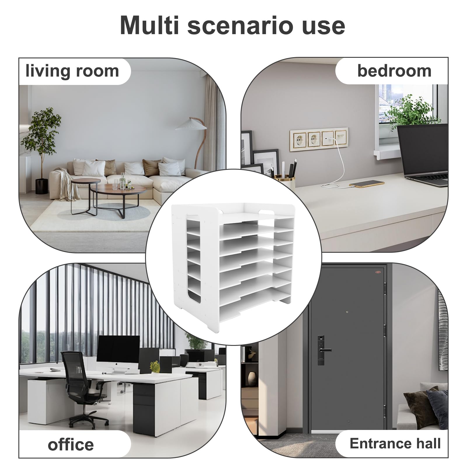 OHMG 7 Niveaux Organiseur de Bureau A4 Banette Trieur Casier Module de Rangement pour Bureau à Domicile