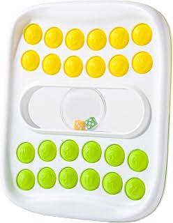 Fidget Math Game Toys with Dice Case | Sensory Toys for Kids & Adults, Portable Bubble Pop Fidget Toy for Anxiety Relief, Classroom, Travel , Office(Yellow/Green)