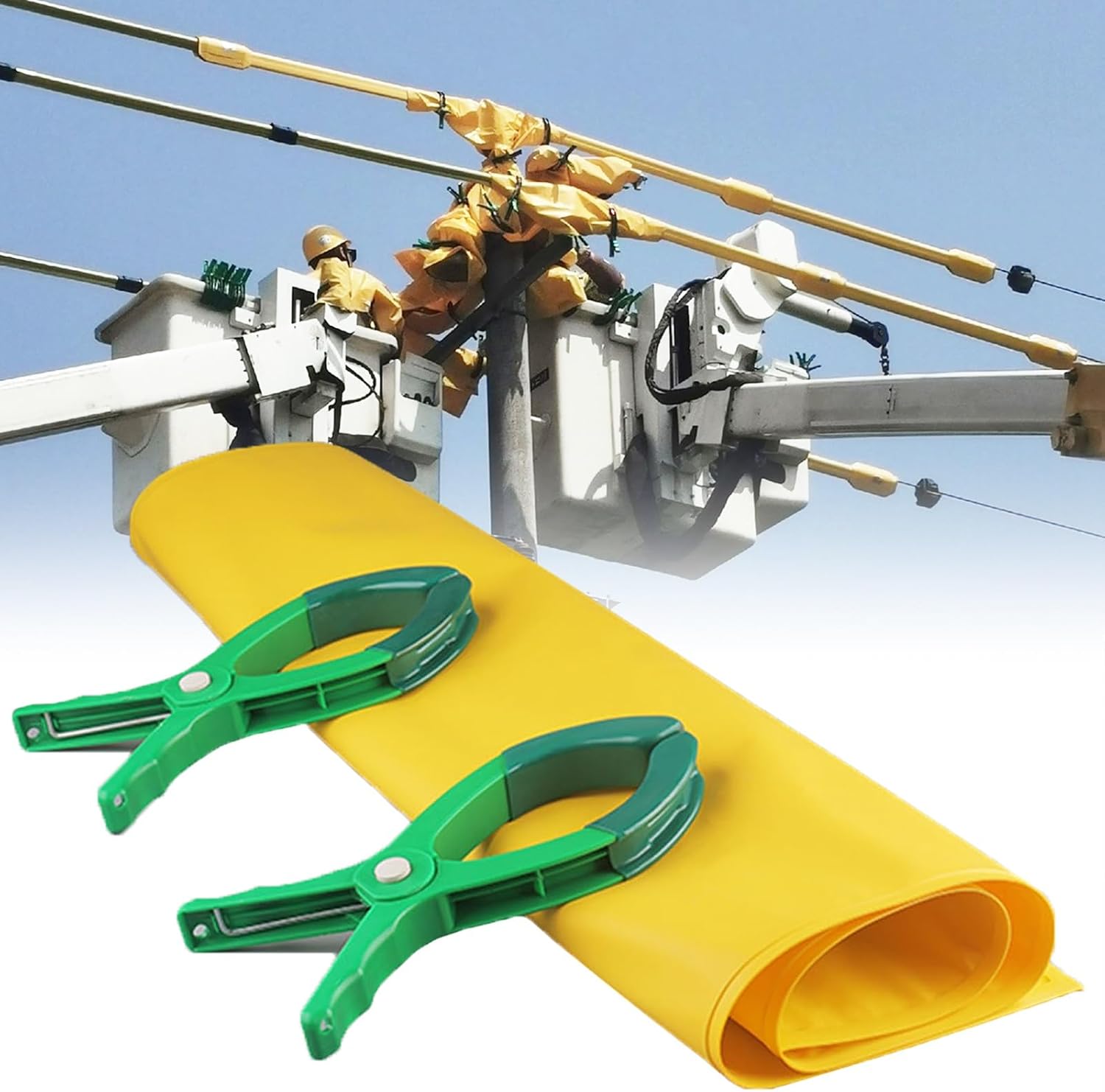Commercial Insulated Electric Blanket, 0.4KV EVA Welding Mat with 2 Insulation Clips, Yellow Shock Protection for Distribution Room, 2.6x3.3ft Safety Cover