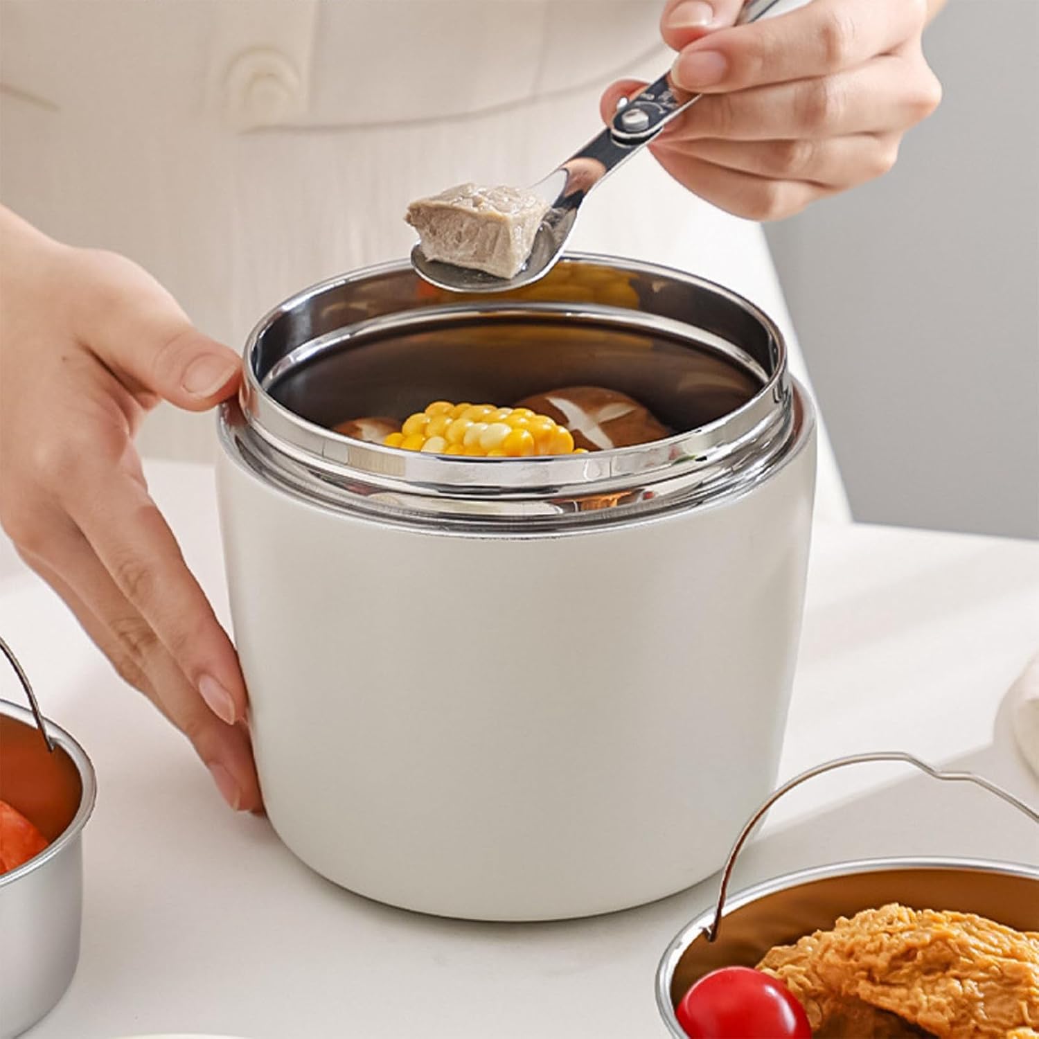 Mouth Insulated Food Jar Stainless Steel 1.2L Capacity Lunch Container for Soups Stews and Salads Insulated Jar