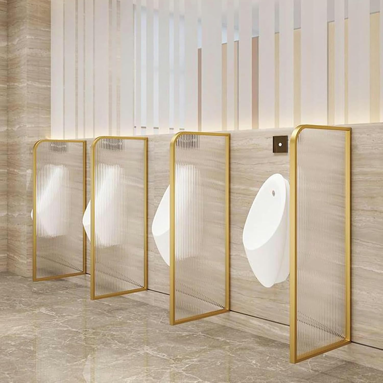 Stainless Steel Frame Tempered Glass Urinals Partition for Men,Urinal Privacy Screen,Urinal Divider Screen Panel Toilet Partition,Urinal Screen Toilet Partition for Schools, Shopping Malls, Hotel (Co
