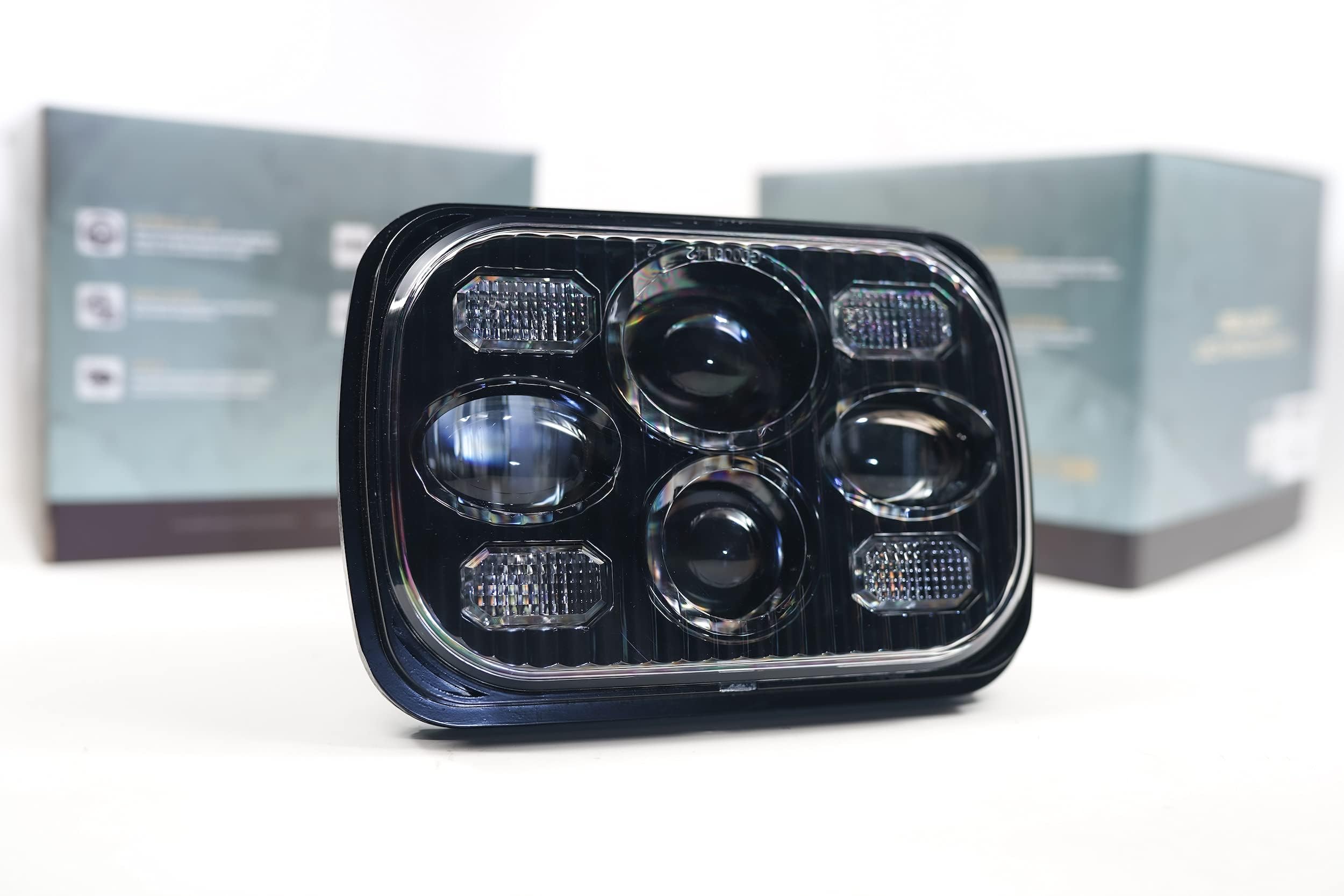 MorimotoSealed5 LED Headlight Housing Replacement, Universal 5x7, BI-LED Ultra Bright Upgrade with Switchback DRL’s, Flicker & Error Free, Plug and Play Assembly, DOT Approved (1x LF268)