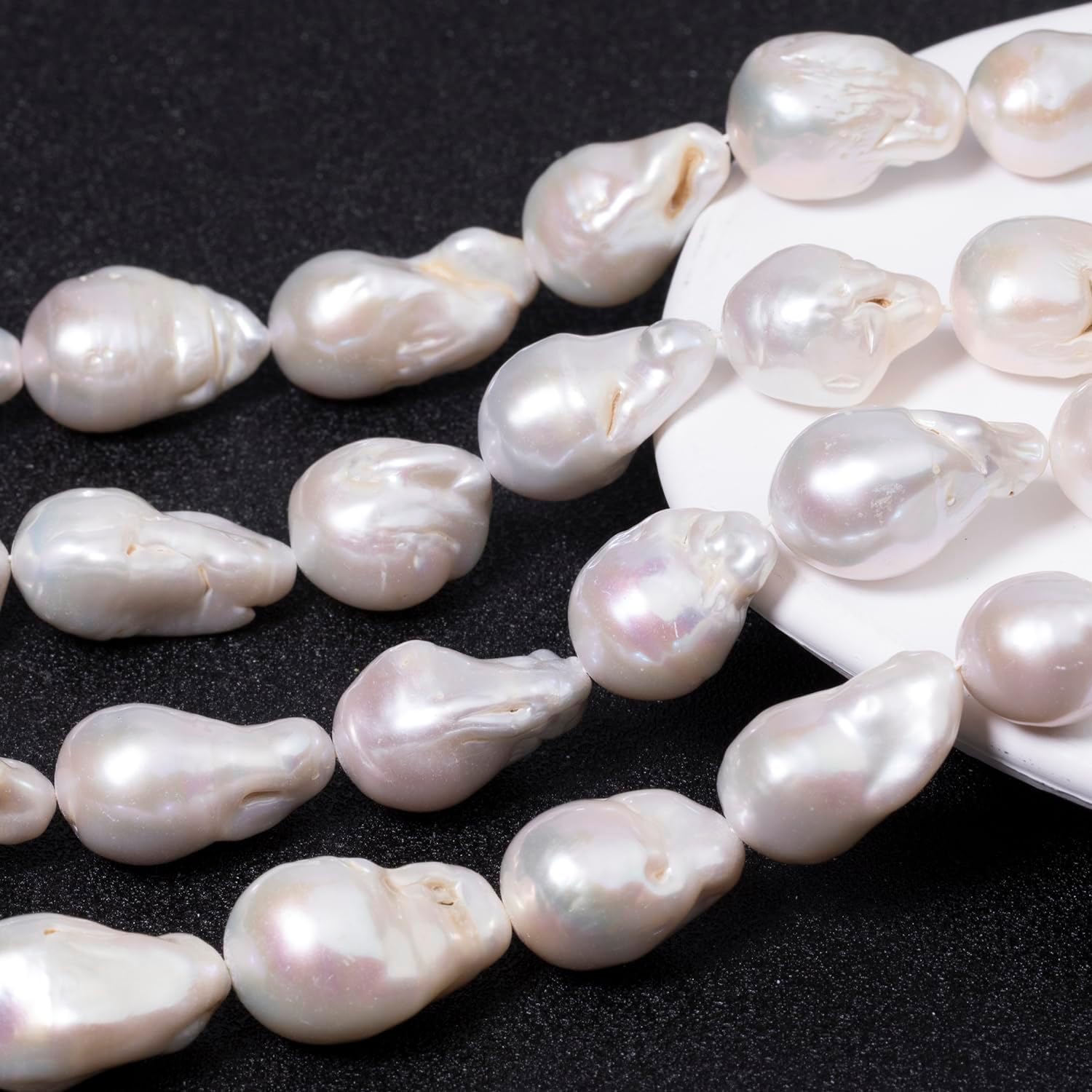 5pcs 14-25mm Teardrop Baroque Pearl Beads, Drop Shape Freshwater Pearls for Dangle Earrings, Pendants, DIY Jewelry Making - Image 8