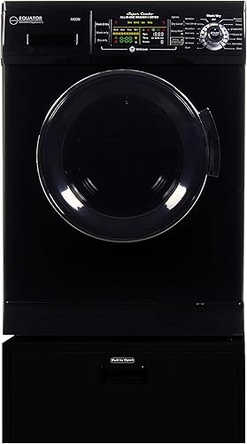 Equator Ver 2 Pro - Lavadora combinada de 24 pulgadas, ventilada y sin ventilación, 1200 RPM+pedestal negro