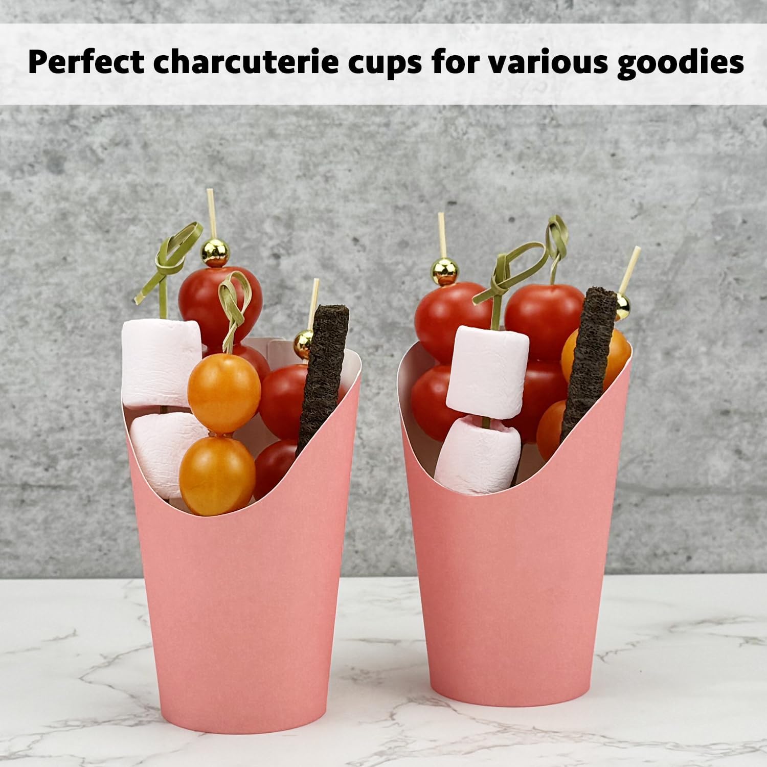 CAMKYDE 50 Pcs French Fries Holder, 12oz Disposable Paper French Fry Cups Charcuterie Cups for all Occasions (12oz, Pink) image 5