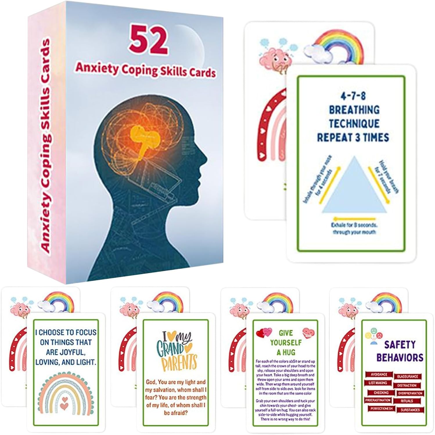 Anger Management Cards – Set of 52 Mental Cards Double Sided | Leisure Games For Brain Social Situations, Stress Management Brain