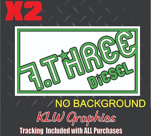 Miniatura 2 de 7.Three Diesel Lime Green Black White Full Color Decal Sticker Turbo Diesel Truck 7.3 6.7 6.0 Crew Cab Def Soot Led