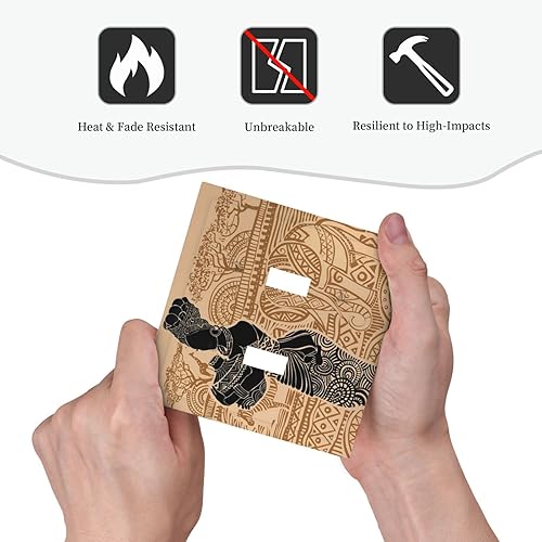 Miniatura 6 de Placa de pared de doble palanca de 2 cuadrillas, diseño de elefantes cebra, placa frontal eléctrica, placa frontal eléctrica para niña negra, para