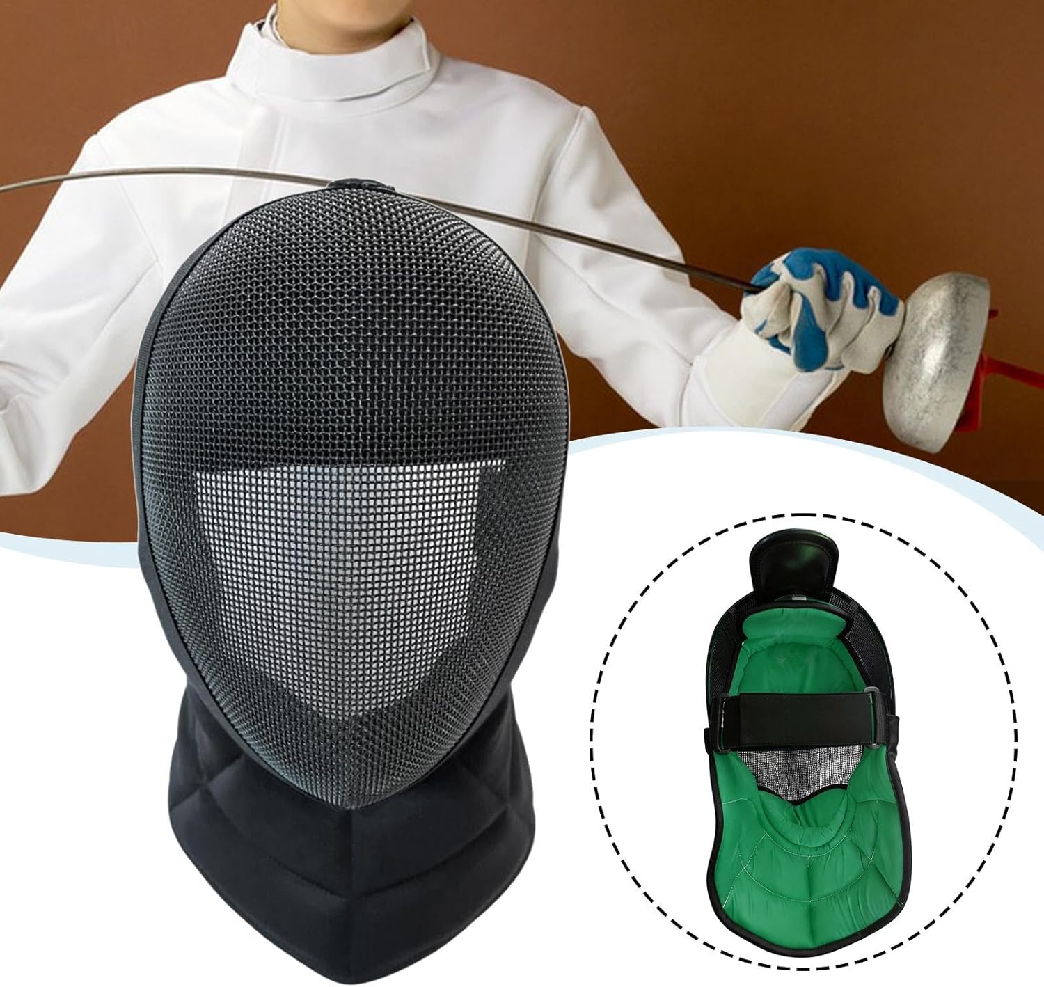 Fencing Epee Face Cover, Professional, Comfortable, Stabproof, Breathable Sports Accessories Masque