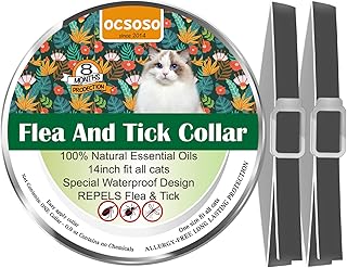 OCSOSO Flea Collar for Cats, Dogs Flea and Tick Collar, Botanical Collars for Tick and Flea Prevention and Protection, Pet Flea & Tick Collar Fit of Kitten and Puppy - 13 Inch