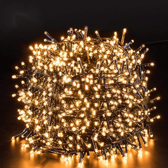 Quntis LED String Lights 25M 1000LED CE Standard Wire Warm White Lamp Plug-in Safe Low Voltage Indoor Fairy Lighting for Christmas Wedding Party Garden