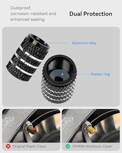 Miniatura 4 de 4 tapones para válvulas de llanta compatibles con Tesla coches, camiones, motos, accesorios decorativos de aleación de aluminio para Tesla modelo Y