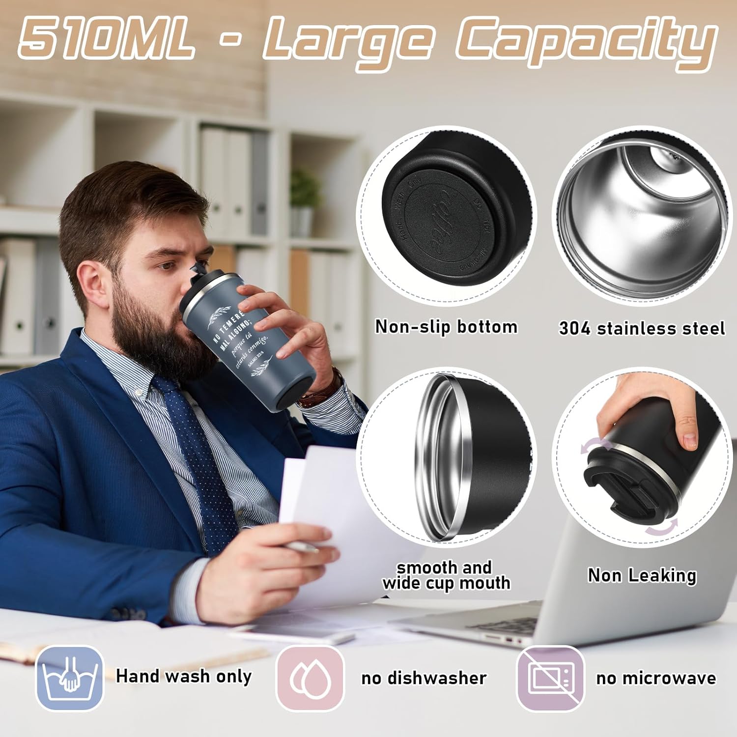 Meanplan 10 Sets Easter Spanish Christian Gifts Bulk Bible Verse Tumbler for Men Women Regalos Cristianos Para Mujer Stainless Steel Christian Mugs 17oz Coffee Cup Religious Church Gifts(Colorful) - Image 3