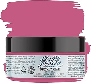 Dixie Belle Silk All-in-One Mineral Paint - Prickly Pear (4oz) - Deep Cool Pink Water Based Built-In Primer + Topcoat for Wood + Metal - Durable Furniture Paint - Low Reflective Finish - Made in USA