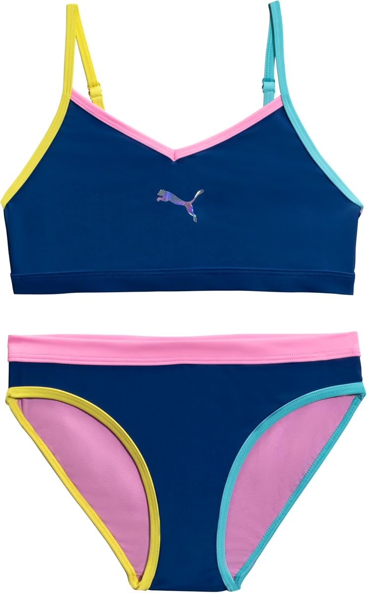 Traje de baño de dos piezas para niña, bañador de bikini, secado rápido
