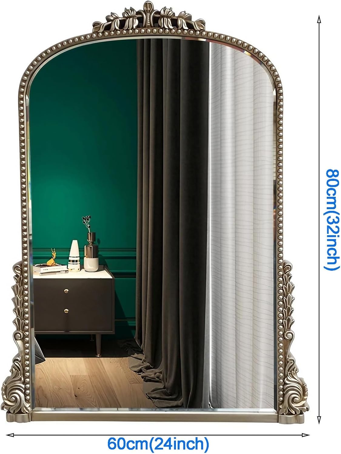 ZXDTVFGN 装飾ウォールミラー、24×32インチ ヴィンテージ 華やか