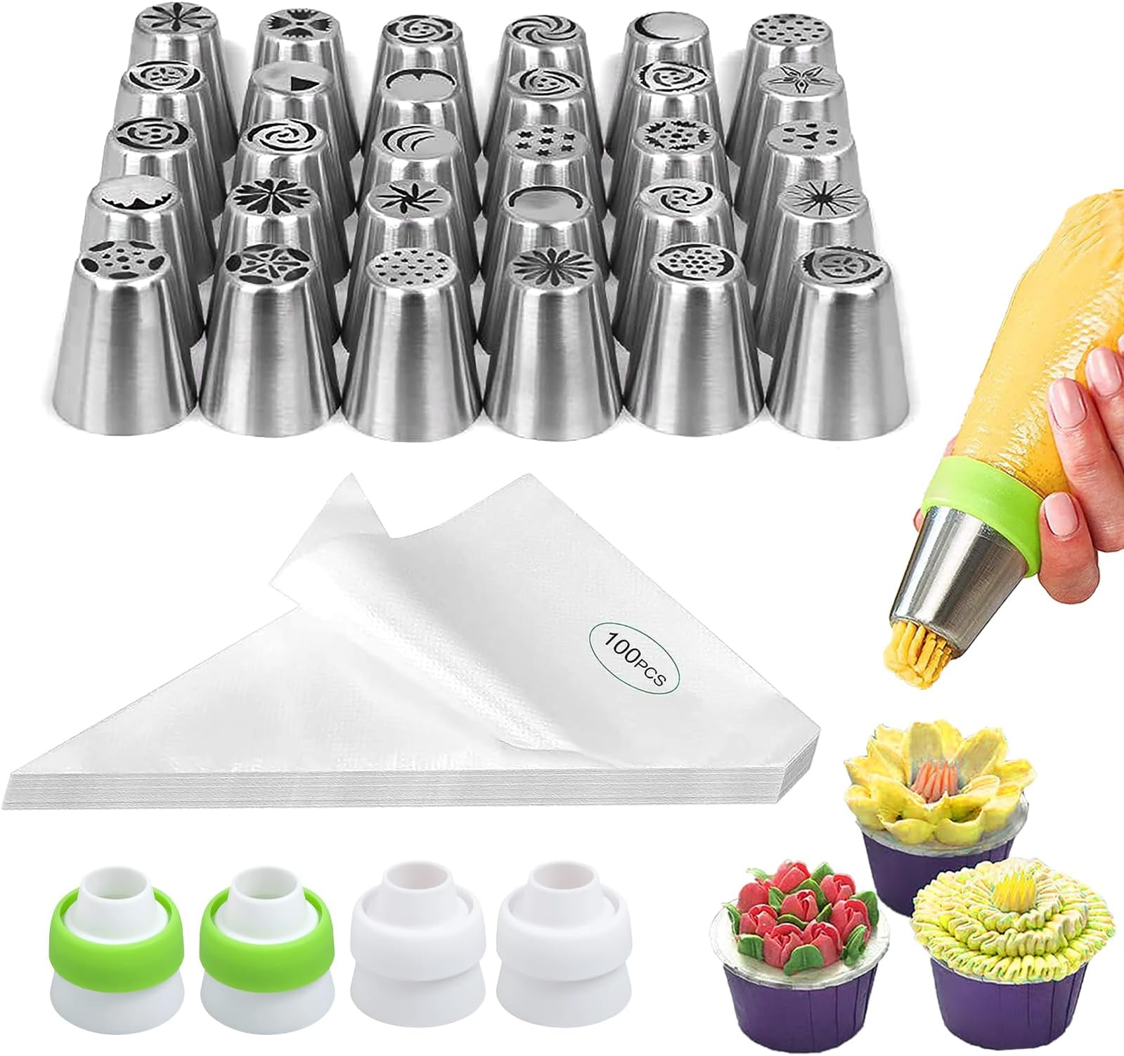 Wenburg Extra Large Piping Tips Set 10 XL Cake Decorating Tips Frosting Piping