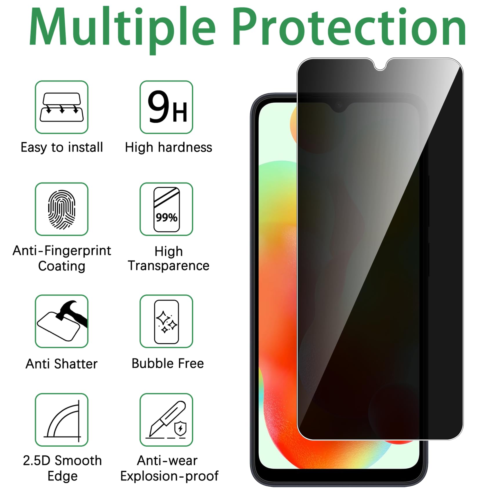 AOKUMA Vetro Temperato Xiaomi Redmi 10C, [2 Pezzi] Pellicola - Foto 2