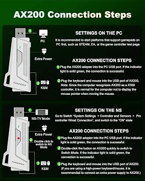 Megadream AX200 Keyboard and Mouse Converter for PC/Switch, Key Mapping with Smart Joystick Mode, Recoil Control, Aim Assist, 1000Hz Polling Rate, PC Keyboard Mouse Adapter for FPS, TPS, RTS